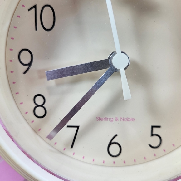 Sterling & Noble Daisy Wall CLOCK Pink Flower Butterfly Second Hand 8" Battery - Picture 8 of 9